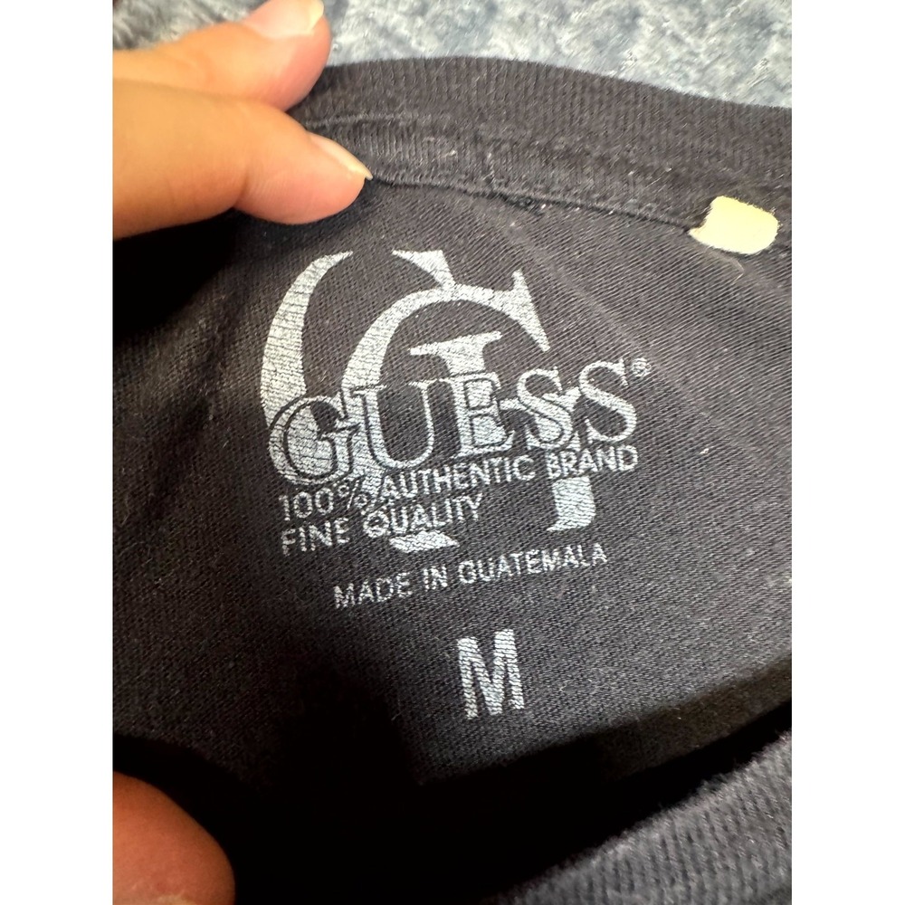 Guess T Shirt Mens Medium Black Cotton Graphic Print Crew Neck Short Sleeve - Picture 4 of 7